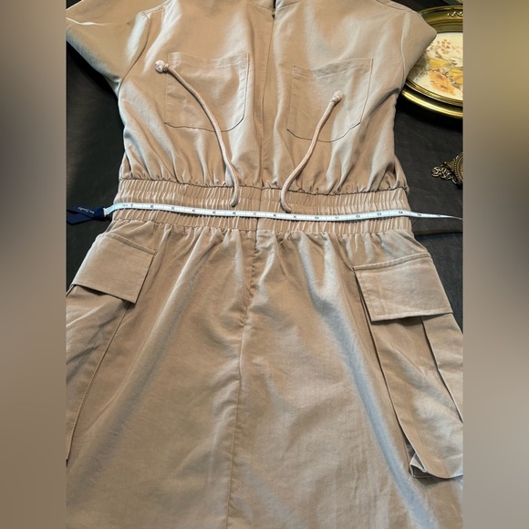 LuLu’s Versatile Energy Khaki Mock Neck Long Sleeve Utility Mini Dress M NWT - Picture 14 of 16